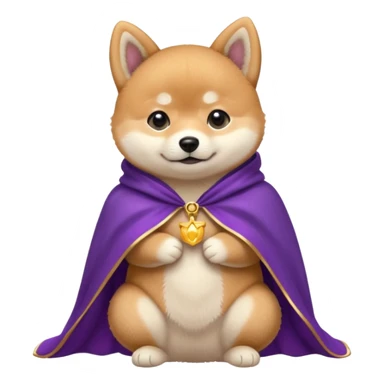 baby shiba dog, in magic purple cloak sticker