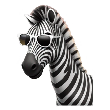 cool zebra at the sunset with sunglasses sticker
