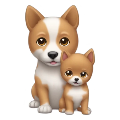 Bébé humain avec un spitz  sticker