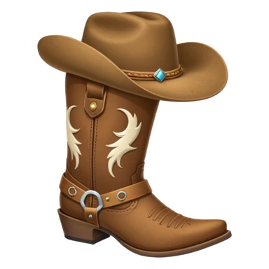 Emojis de botas vaqueras con un sombrero arriba sticker