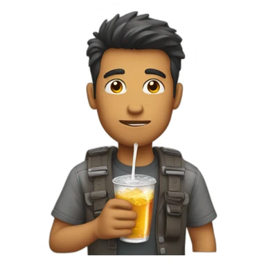 guy drinking soda sticker