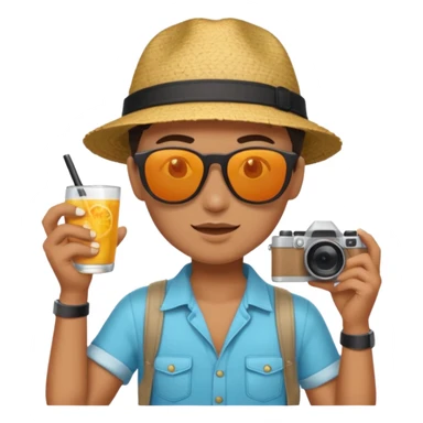 fotographer with summer clothes and sun glasses sticker