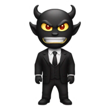 A demon in black suit sticker