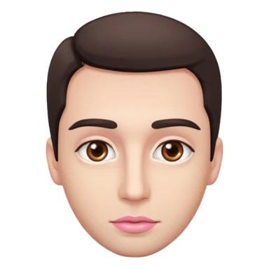 brown eyes, lite pink lips, men, long eye lashes sticker