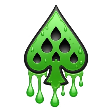 Black ace of spades drippy slimey effect sticker
