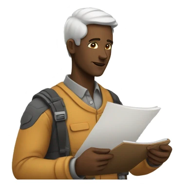 white Man doing a list sticker