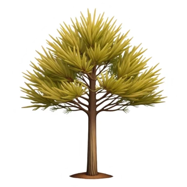 Cinematic Realistic Allocasuarina Emoji, Tall and elegant, with long, needle-like foliage that gives the tree a fine, wispy appearance. The tree’s soft, golden-brown color adds warmth to the landscape. Soft glowing outline, capturing the essence of Australian beauty, strength, and serenity in an allocasuarina tree! sticker