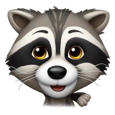 Raccoon blowing a kiss sticker