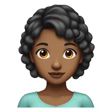 brown girl with tan skin and black hair with pinl bow sticker