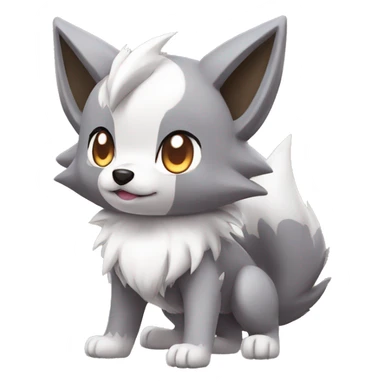 Kawaii Chibi Poochyena-Lycanroc-Pokémon Full Body sticker