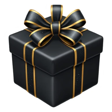 black present with black sparkling bow  sticker