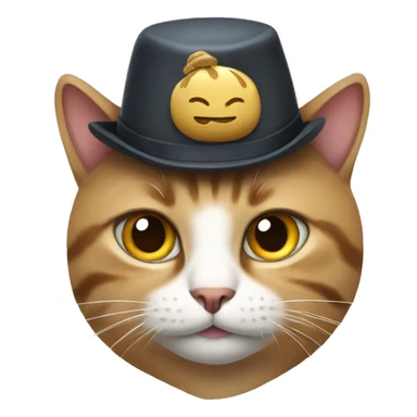 a cat with a hat sticker