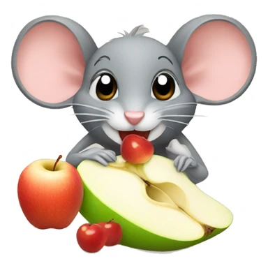 mouse eating applesauce sticker