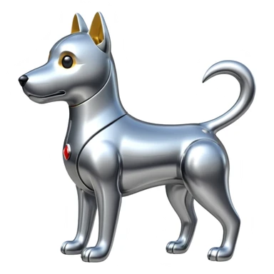Robots Dog Bot – Mechanical dog with metal body, wagging tail sticker