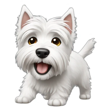 Perro westie bailando sticker