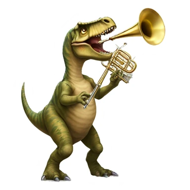 Tyranosaurus playing trombone  sticker
