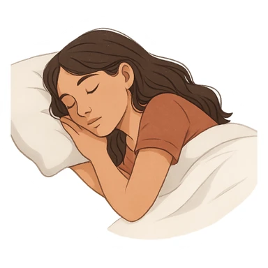 brunette girl sleeping, variation 1 sticker