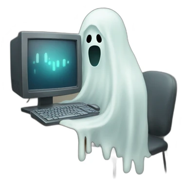 Ghost with a computer sticker