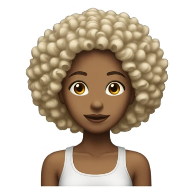 hyperealistic girl with curly afro sticker