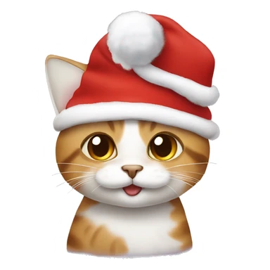 Cute cat with Santa hat sticker