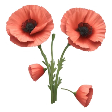 Carnation poppy sticker
