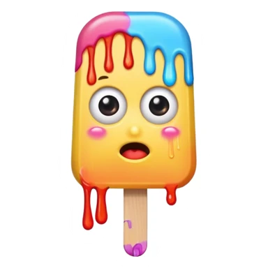 half eaten popsicle with eyes sticker