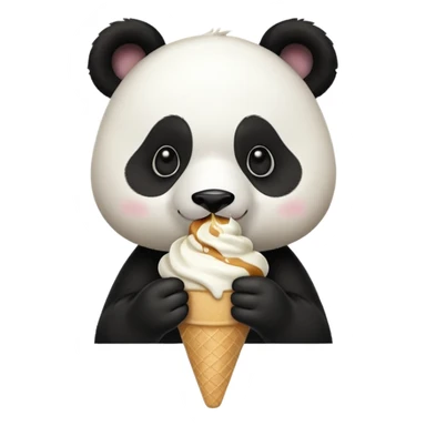 Panda eating ice cream sticker