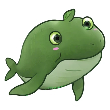 Kawaii glitter cute whale  sticker