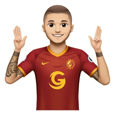 Mauro icardi Galatasaray formasıyla gol sevinci yapıyor sticker