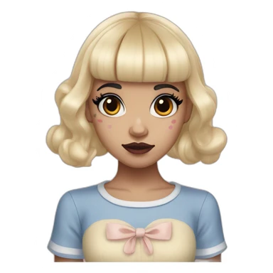 Melanie Martinez with blonde and black split hair sticker
