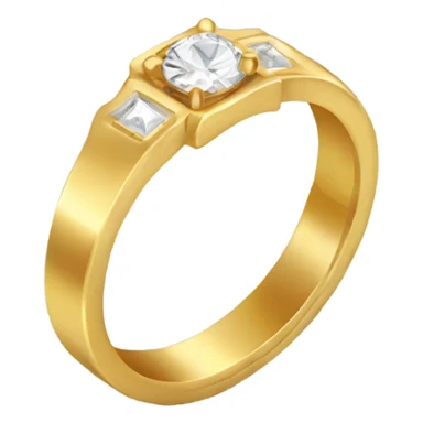 Gold band and gold engagement ring sticker
