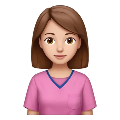 woman patient casual cloth brown hair oink cloth sticker