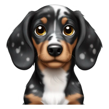 Black merle dachshund puppy sticker