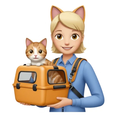Walker + cat in carrier, Pet Walkers. sticker