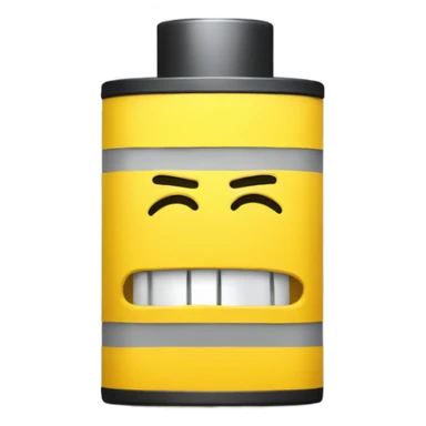 Yellow battery frowning sticker