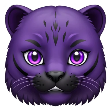 black panther with purple eyes, sad crying face sticker