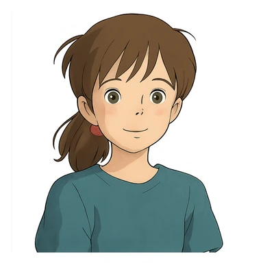 anime girl in ghibli style sticker