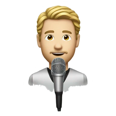white man singer with microphone sticker