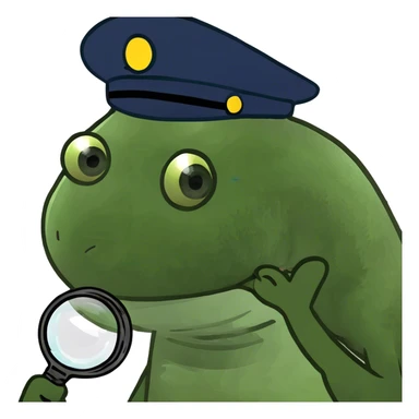 shrimp with magnifying glass sticker