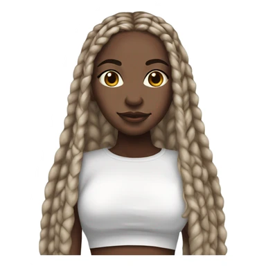 Milk chocolate skinned girl with black to blonde box braids sticker
