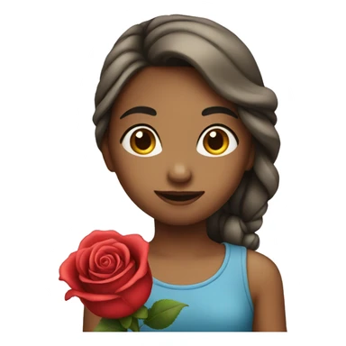 Girl holding a rose sticker