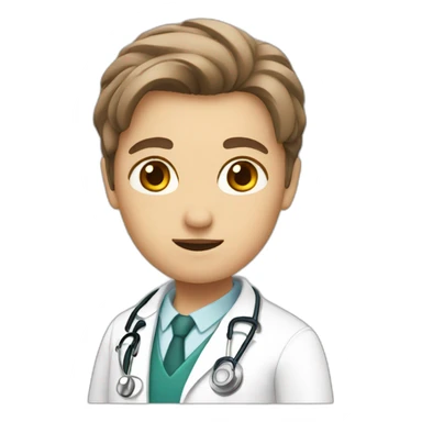 White brown hair Doctor sticker