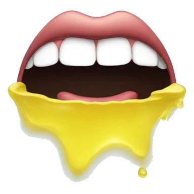 mouth with yellow water sticker