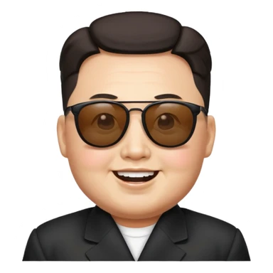Kim Jong Un emoji with sunglasses sticker