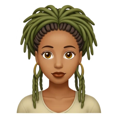 Olive skinned black woman with locs  sticker
