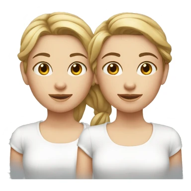 two caucasian girls wearing white shirts sticker