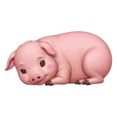 brown cute minipig full body, sleeping sticker