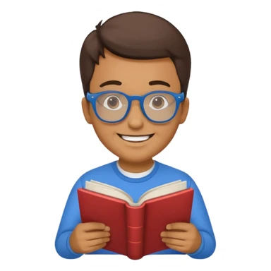man reading a book colored glasses sticker