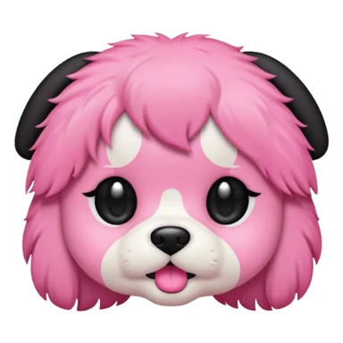 BLACKPINK-inspired black and pink puppy face emoji sticker