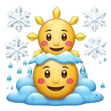 create a realistic emoji showing different weather siituations sticker